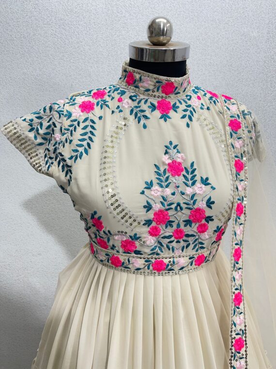 Ankita Lokhande Bollywood Designer Gown Faux Georgette 2 Piece Set 