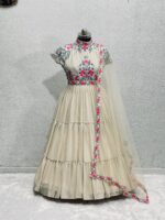 Ankita Lokhande Bollywood Designer Gown Faux Georgette 2 Piece Set 