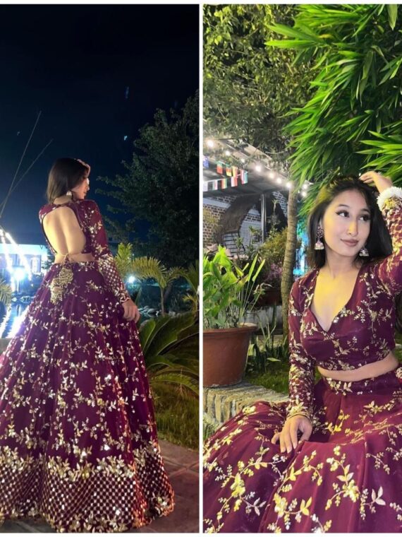 Lehenga Choli Heavy Georgette Embroidery and Sequence Work 3 Piece Set