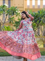 Premium Designer Banarasi Silk With Kalamkari Print & Jacquard Weaving Patta Work