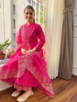 Bollywood Designer Anushka Sharma Kurti Set Cotton With Embroidery 3 Piece Set