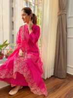 Bollywood Designer Anushka Sharma Kurti Set Cotton With Embroidery 3 Piece Set