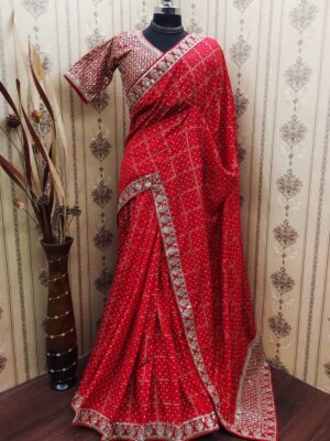 Designer Saree with Blouse Heavy Embroidery Work Mahaveer silks