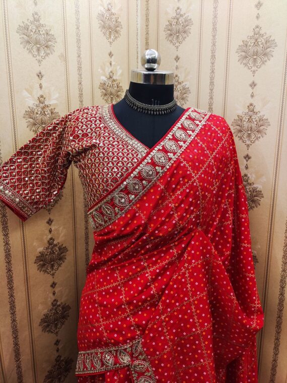 Designer Saree with Blouse Heavy Embroidery Work Mahaveer silks 