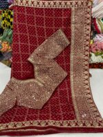 Designer Saree with Blouse Heavy Embroidery Work Mahaveer silks 