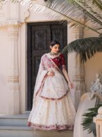 Organza Lehenga Choli Decorated with Trendy Embroidery Sequence 3 Piece Set