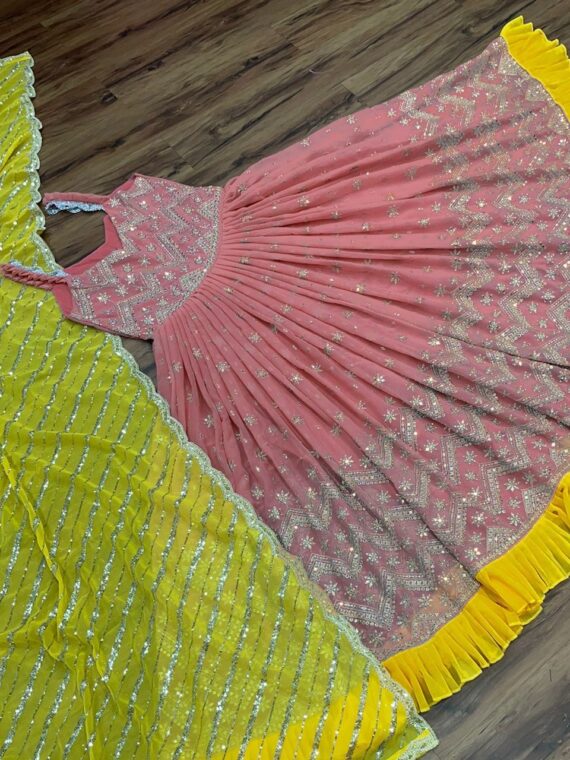 Designer Gown On Heavy Georgette With Thread with Sequence work 2 Piece Set