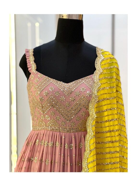 Designer Gown On Heavy Georgette With Thread with Sequence work 2 Piece Set